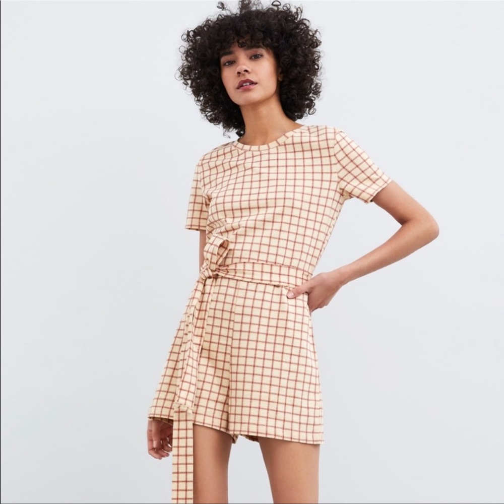 Zara | Window Pane Plaid Romper